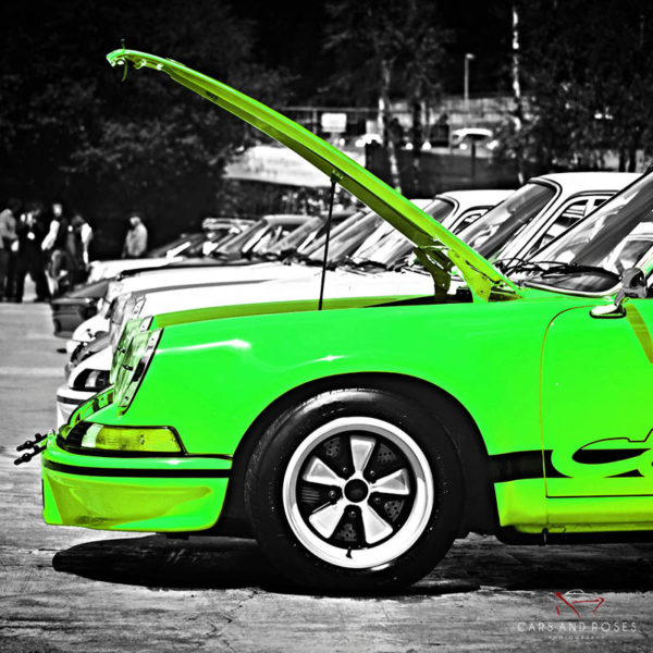 Tableau Toile Triptyque Porsche Vert