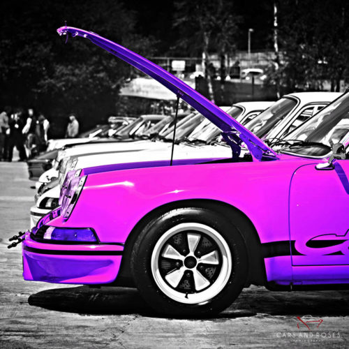 Tableau Toile Triptyque Porsche Violet