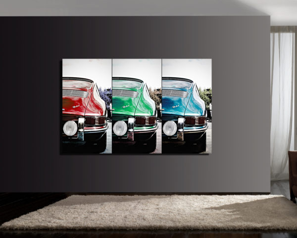 Tryptique Porsche Cars and Roses