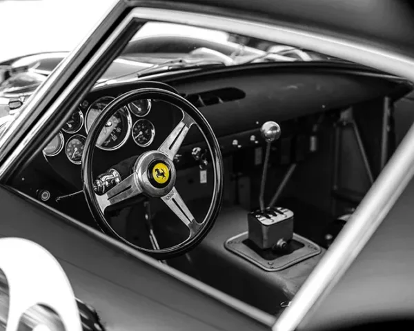 Tableau deco Ferrari voiture Photographie Ferrari noir et blanc édition limitée – Tirage fine art