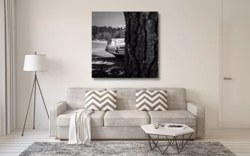 Tableau Noir et Blanc Vieille Porsche Tableau Noir et Blanc Vieille Porsche