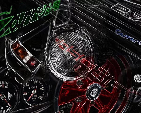 Art Automobile Porsche Carrera Art automobile Porsche Carrera creation artistique, tirage edition limitee