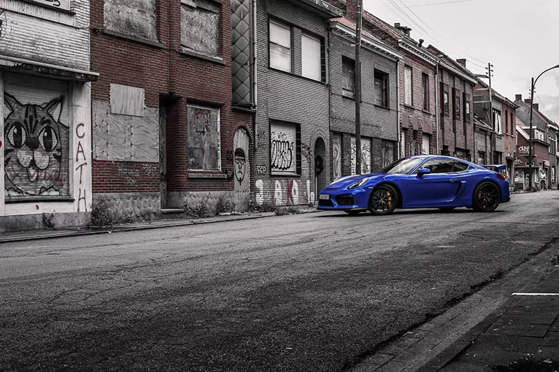 Photographie Porsche Cayman GT4, tirage art automobile edition limitee