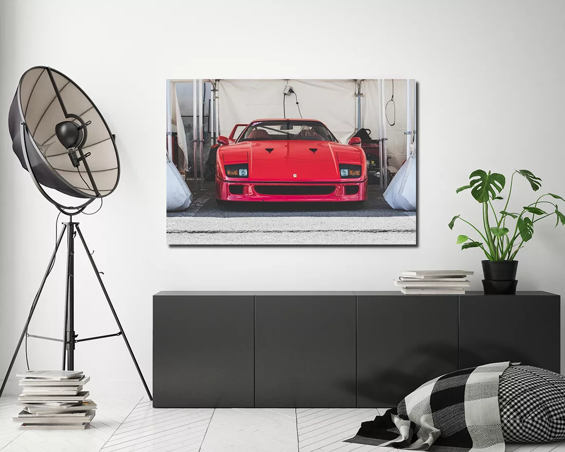 Décoration chambre voiture tableau photo Ferrari fine art sur aluminium