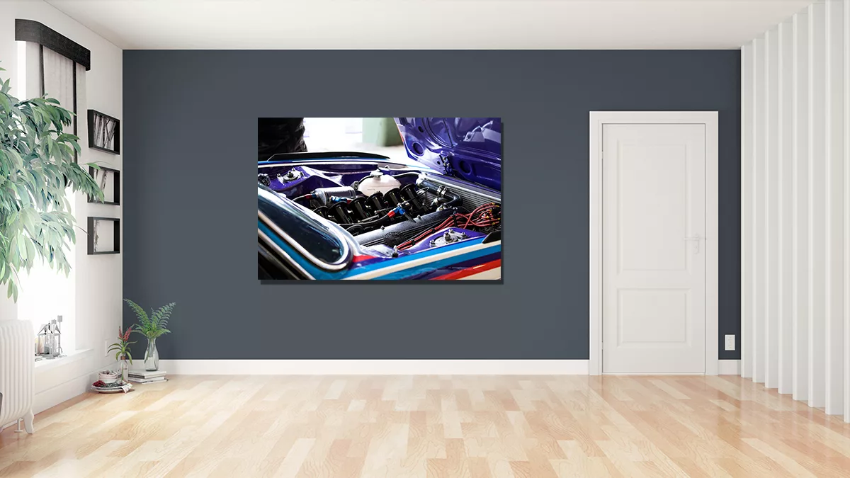 Photographie du moteur six cylindres BMW CSL en tirage d'art limité - Cars and Roses