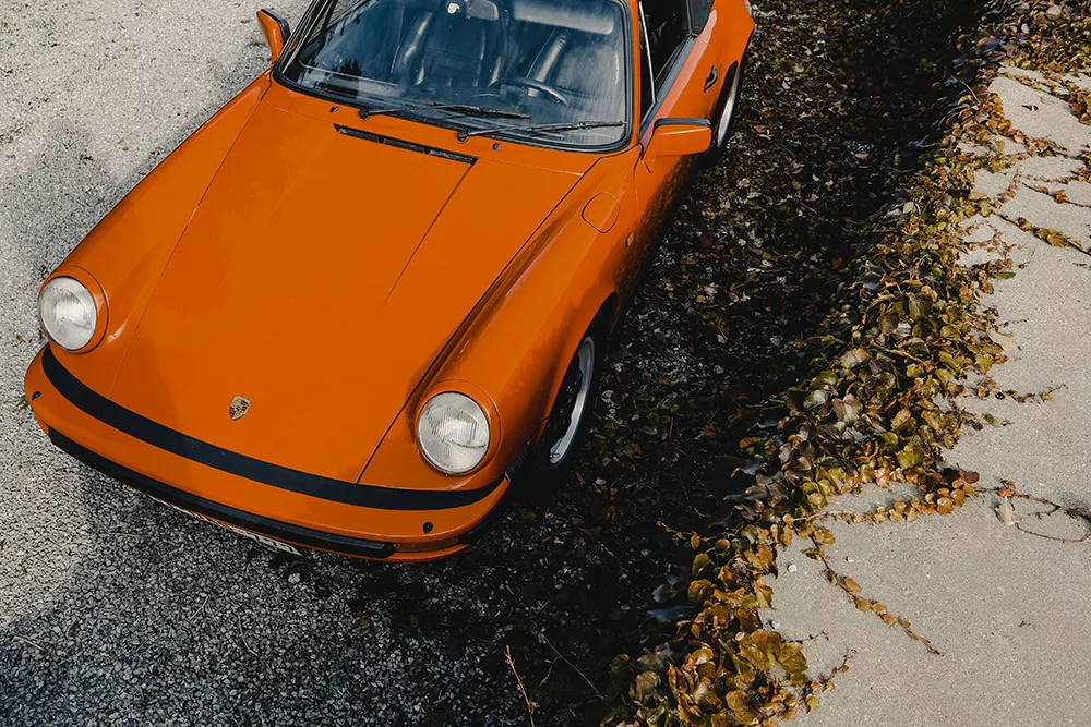 Photographie vintage Porsche Targa classique, tirage art automobile edition limitee