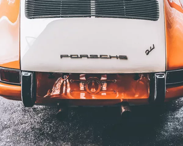 Photo Porsche 911 Classic Orange Photographie Porsche 911 Classic orange vif, tirage art automobile edition limitee