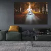 Living room interior with soft minimalist green sofa Photo Porsche 911 Lumière d'automne