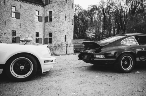 Photographie Porsche 911 noir et blanc