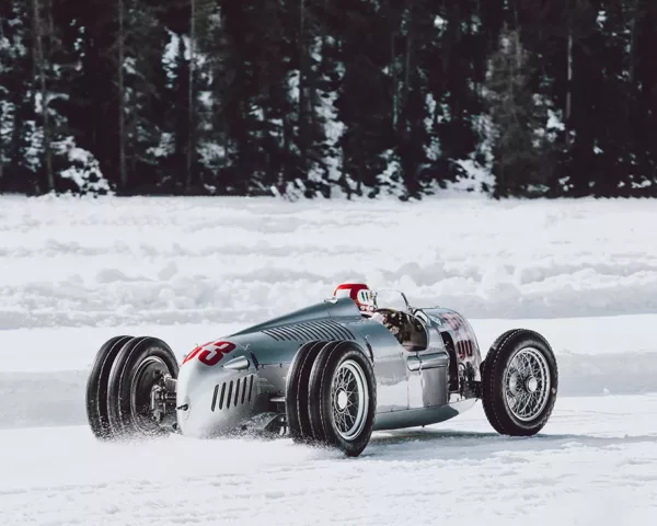 Photographie Auto Union à la montagne Photographie Auto Union AUDI historique en montagne, tirage art automobile edition limitee