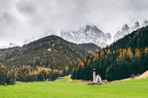 PHOTOGRAPHIE SAN GIOVANNI CHURCH DOLOMITES