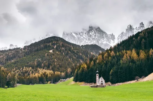 PHOTOGRAPHIE SAN GIOVANNI CHURCH DOLOMITES photographie eglise San Giovanni Dolomites tirage art edition limitee