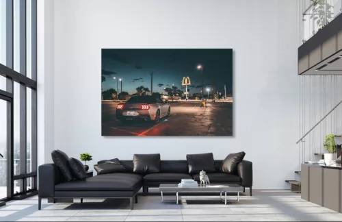 Photographie Ford Mustang au Mc Donald Photographie Ford Mustang au Mc Donald