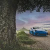 Photo Porsche GT3 RS et Sunset Photographie Porsche GT3 RS blanche sur route campagnarde, tirage art automobile edition limitee