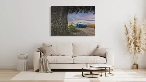 Scandinavian style living room interior mock up, modern living r Porsche GT3 RS Éblouissante sur une Route Campagnarde