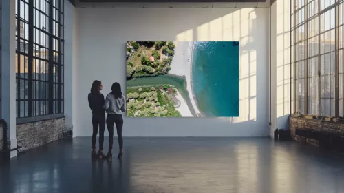 Décoration murale photographie Preveli Beach Crète rendu intérieur tirage fine art édition limitée tableau paysage salon