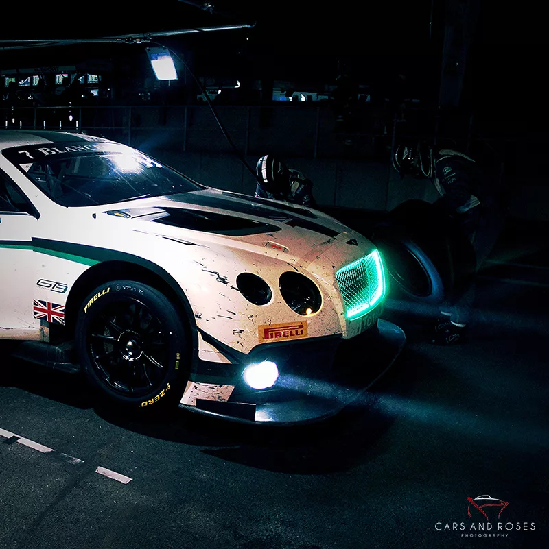 photo bentley gt3 nuit voiture course art tirage edition limitee