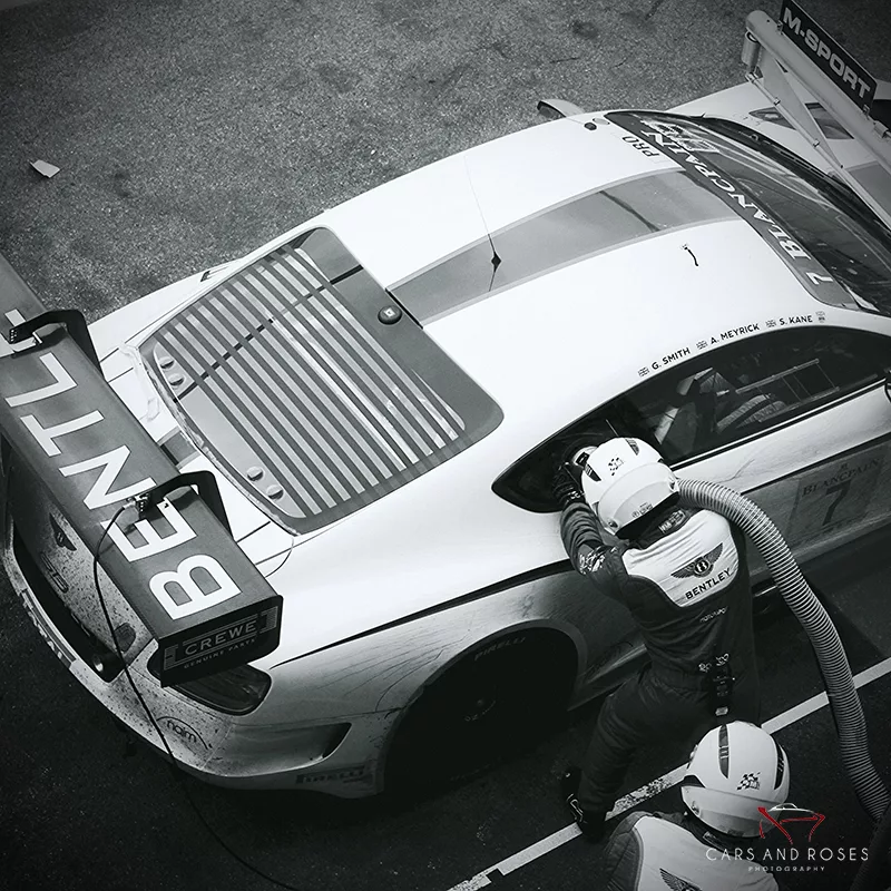photo noir et blanc bentley gt3 duo tirage art automobile edition limitee