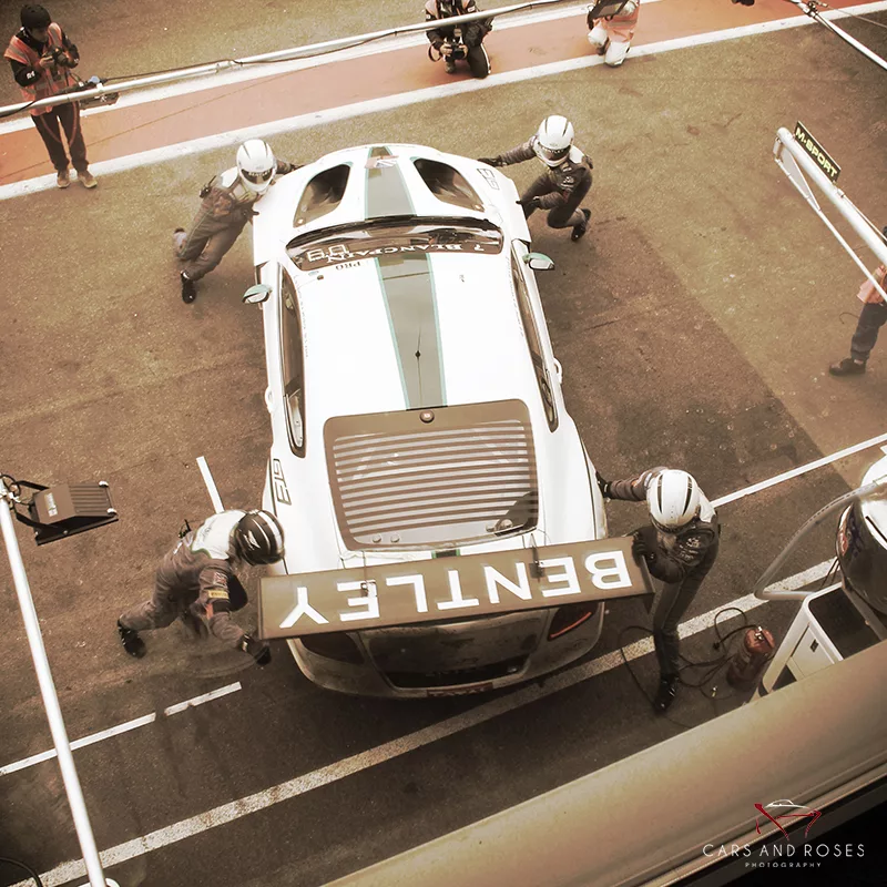 equipe Bentley GT3 sepia tirage art automobile edition limitee