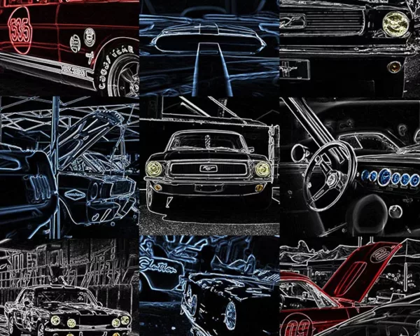 Déco Art Création Ford Mustang tableau ford mustang art tirage edition limitee
