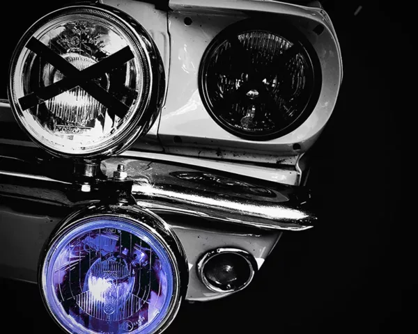 Ford Mustang HeadLight - Blue Colour Touch art phare Ford Mustang bleu impression limitee museale