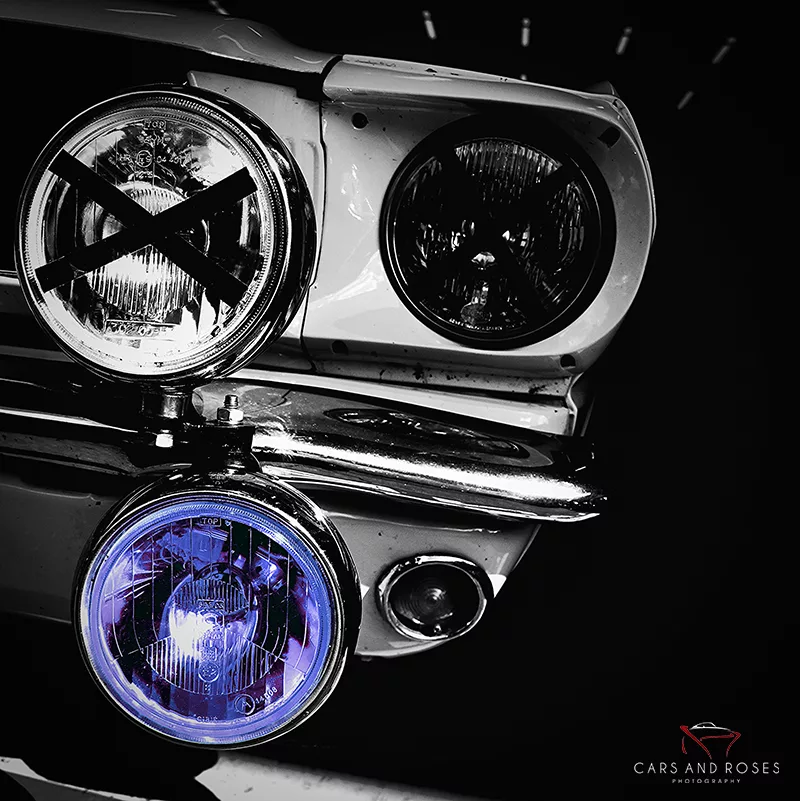 art phare Ford Mustang bleu impression limitee museale