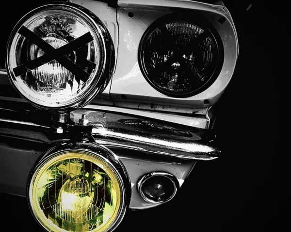 Ford Mustang HeadLight - Colour Touch art phare Ford Mustang jaune impression limitee museale