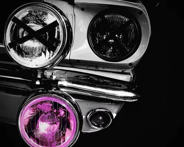 Ford Mustang HeadLight - Purple Colour Touch art phare Ford Mustang violet impression limitee museale