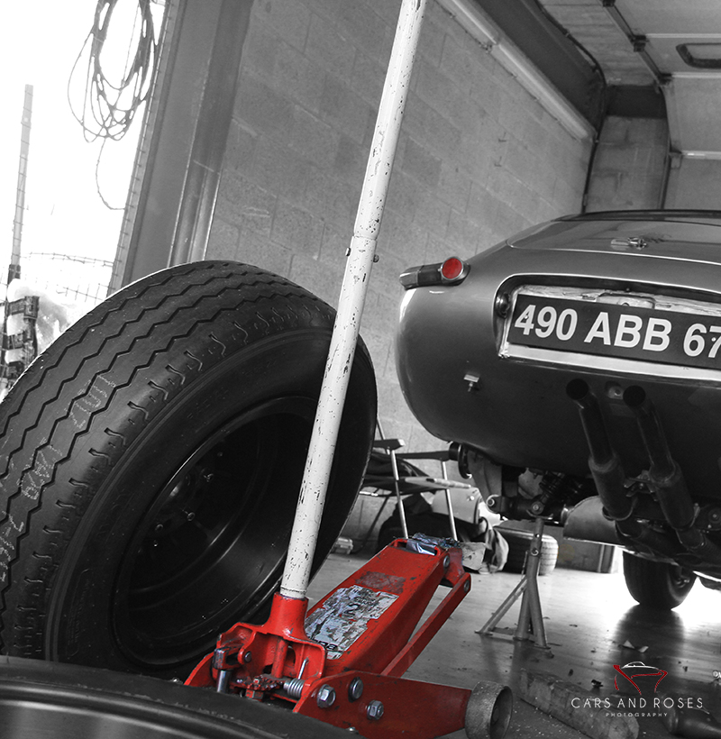 Jaguar E-Type tirage photo fine art décoration salon — Cars and Roses