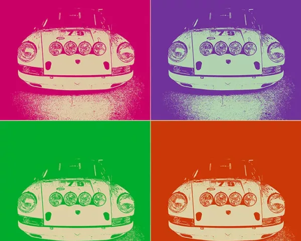 Pop Art Moderne Porsche Pop Art moderne Porsche colore tableau art automobile, edition limitee