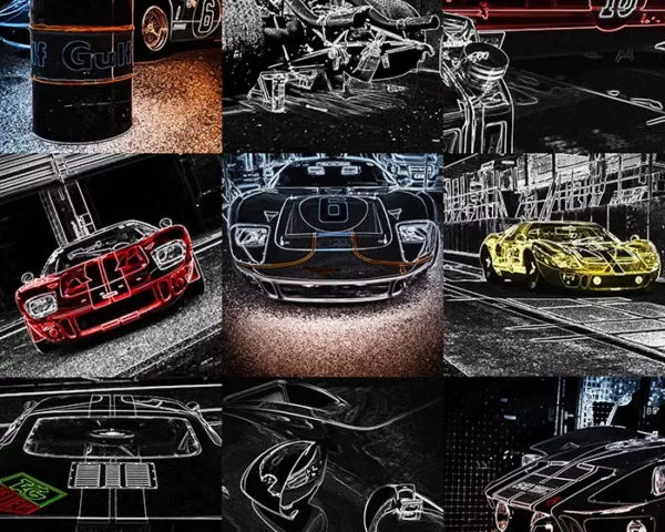 Pop Art Mural Ford GT40 pop art ford gt40 art tirage edition limitee