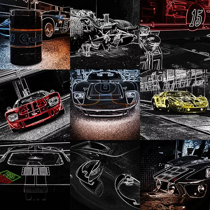 pop art ford gt40 art tirage edition limitee
