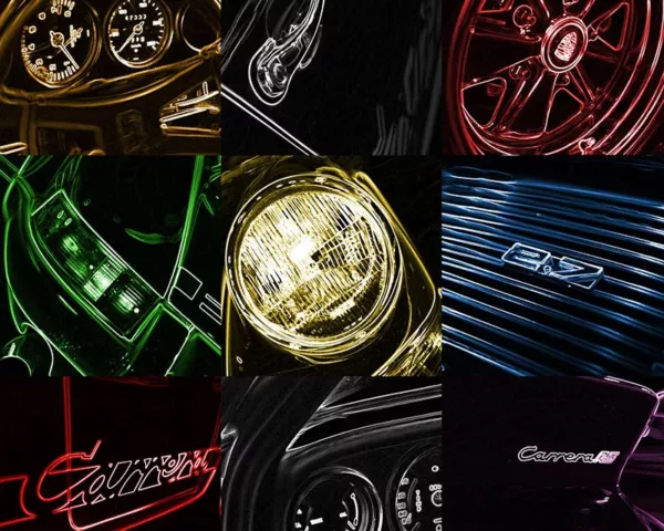 Pop Art Porsche Carrera RS Pop Art Porsche Carrera RS colore tableau art automobile, edition limitee