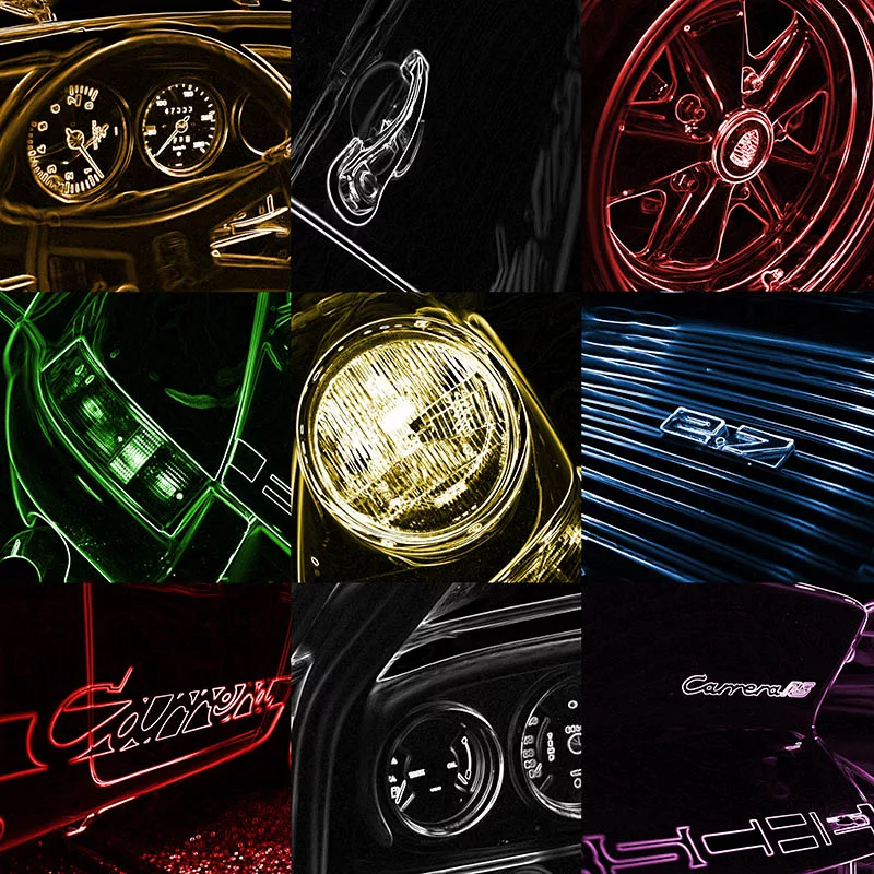 Pop Art Porsche Carrera RS colore tableau art automobile, edition limitee