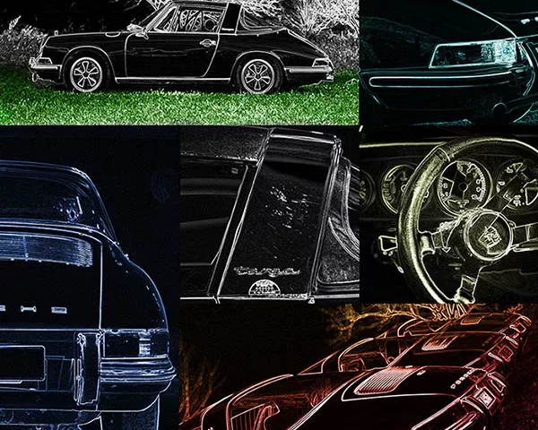 Pop Art Voiture Porsche Targa Pop Art Porsche Targa couleurs explosives tableau art automobile, edition limitee