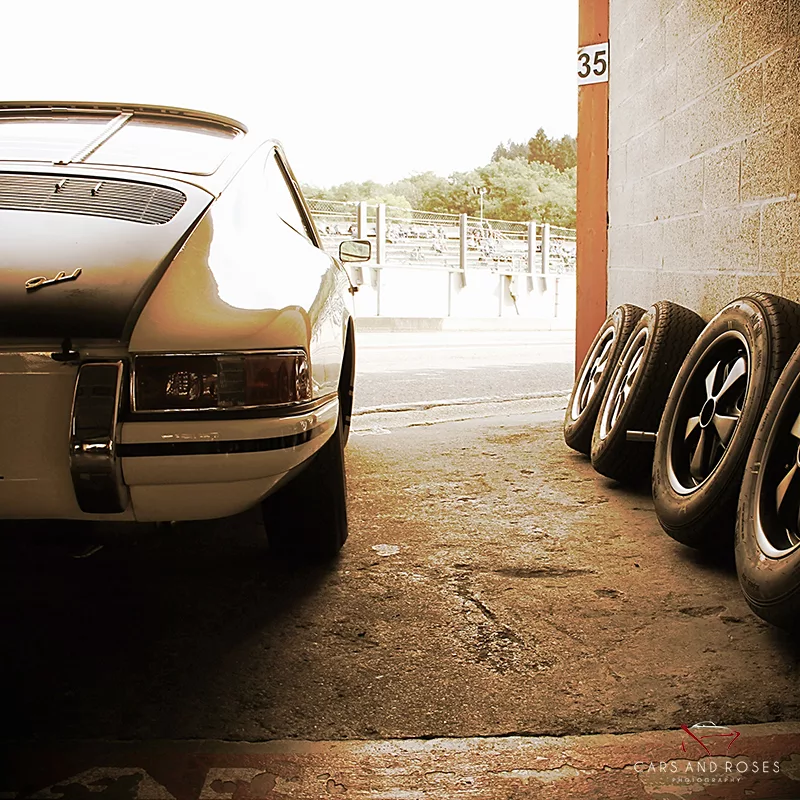 Porsche 911 sepia vintage tirage art automobile edition limitee