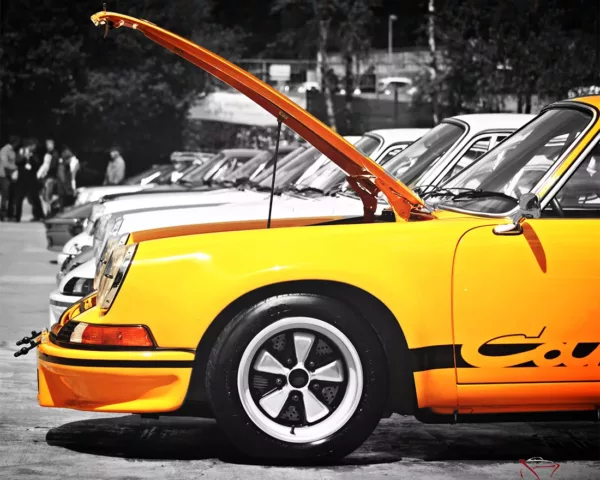 Porsche 911 Carrera RS 2.7 Hood Open #27 Prints photo porsche carrera rs 2.7 art tirage edition limitee