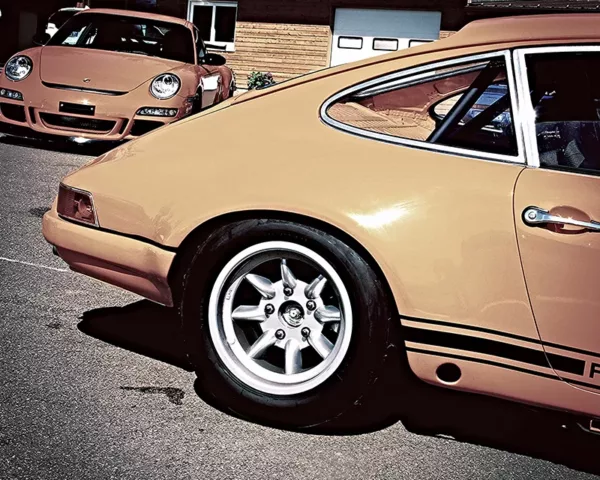 Porsche 912 and GT3 Orange #09 Prints photo porsche 912 gt3 art tirage edition limitee