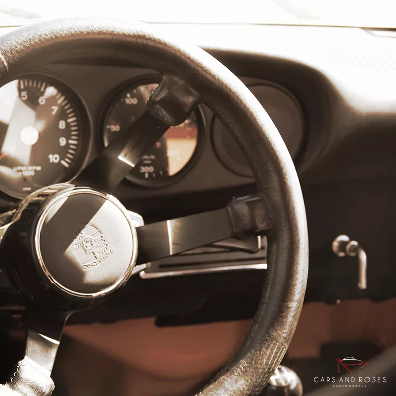 volant Porsche sepia vintage tirage art edition limitee