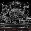 Tableau Photo Moteur Porsche Tableau photo detail moteur Porsche art automobile, edition limitee
