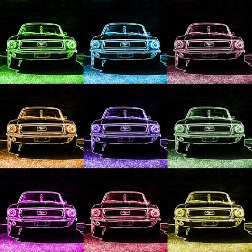 Tableau Pop Art Ford Mustang