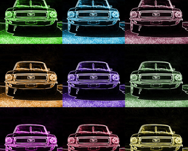 Tableau Pop Art Ford Mustang