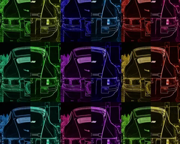 Tableau Porsche Pop Art Tableau Pop Art Porsche couleurs vibrantes art automobile, edition limitee