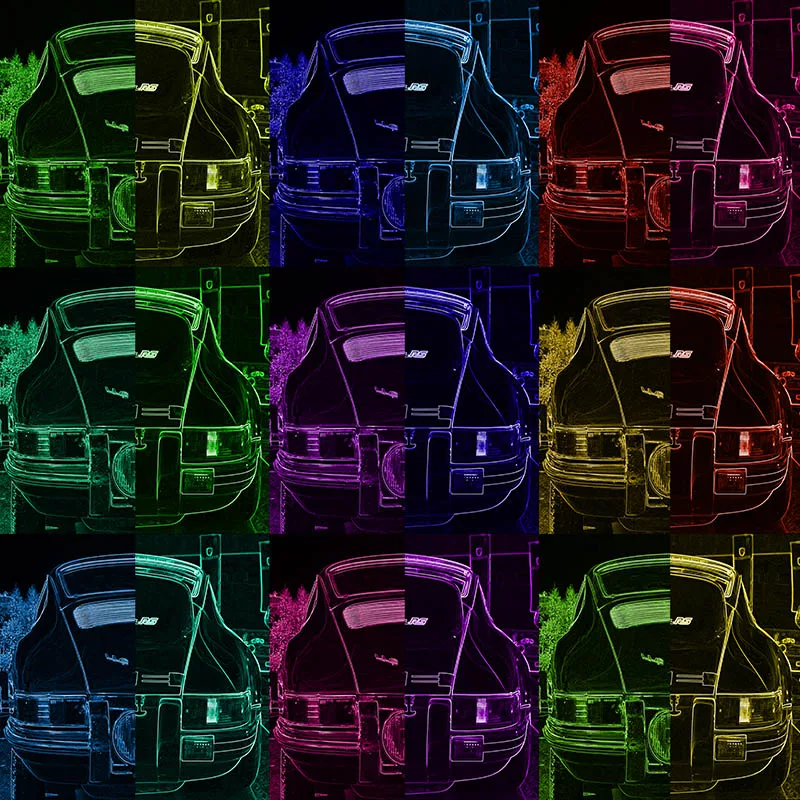 Tableau Pop Art Porsche couleurs vibrantes art automobile, edition limitee
