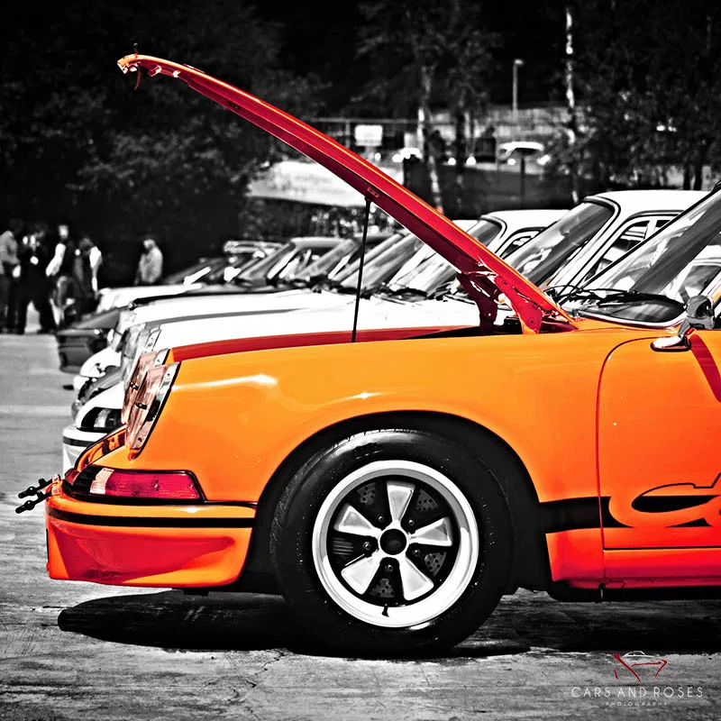 triptyque Porsche orange impression limitee qualite museale