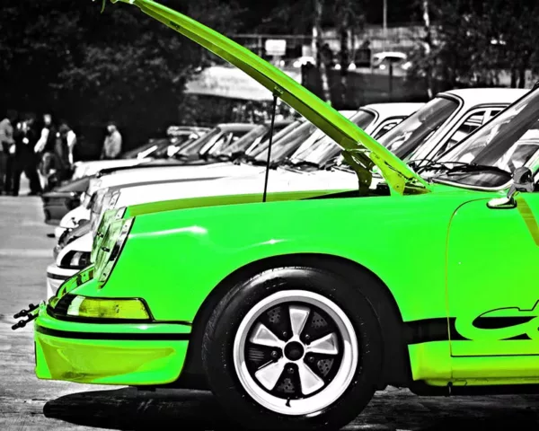 Tableau Toile Triptyque Porsche Vert triptyque Porsche vert impression limitee qualite museale