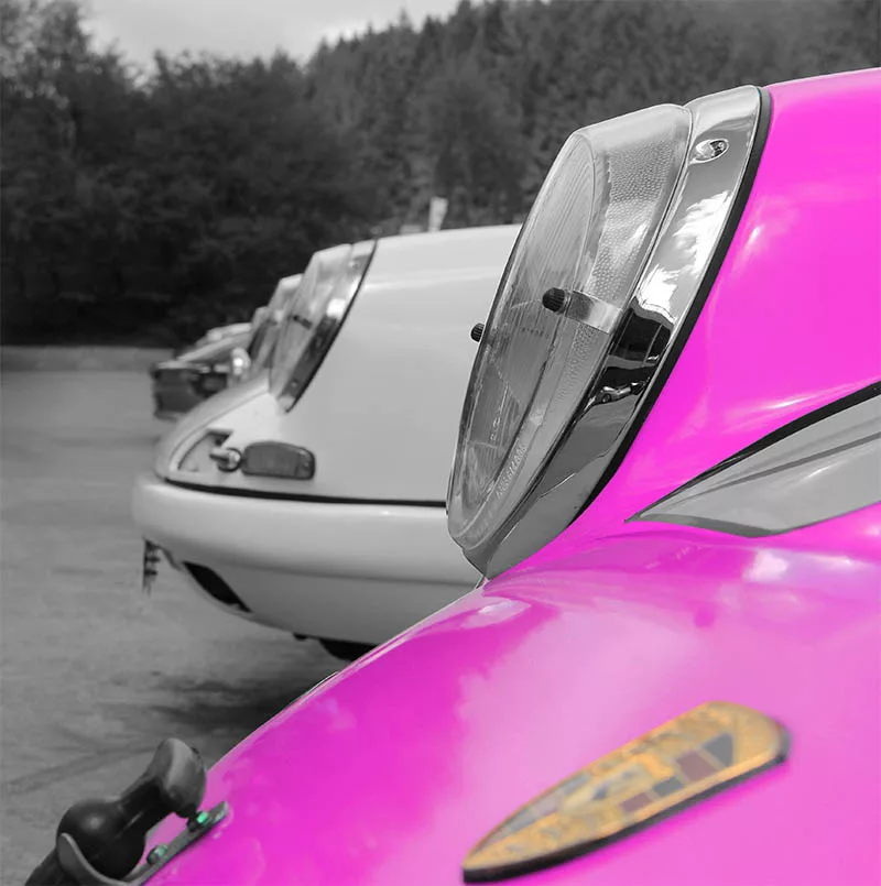 Toile art Porsche en couleurs tableau automobile, edition limitee