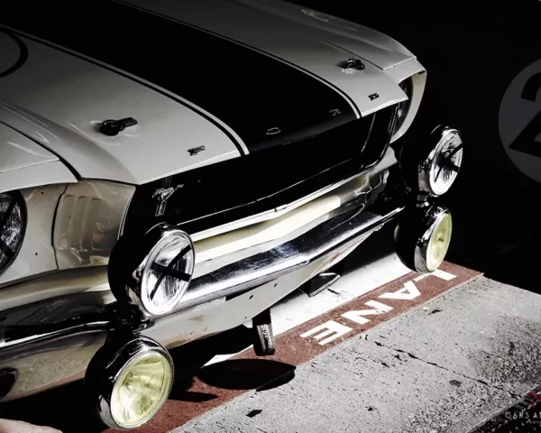 White Ford Mustang #24 Prints tableau ford mustang grand format voiture américaine art tirage edition limitee